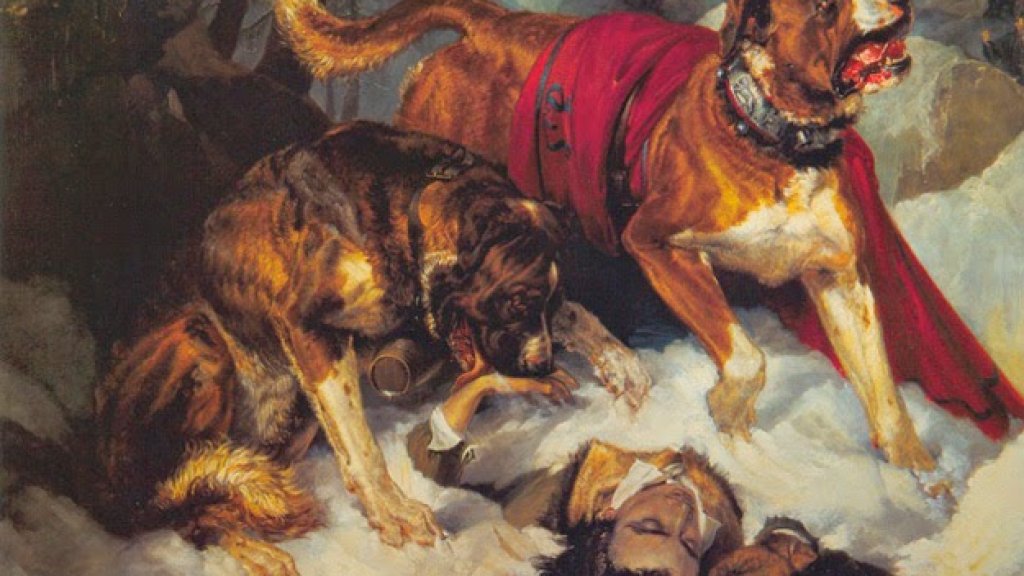 Edwin_Landseer_-_Alpine_Mastiffs_Reanimating_a_Distressed_Traveler