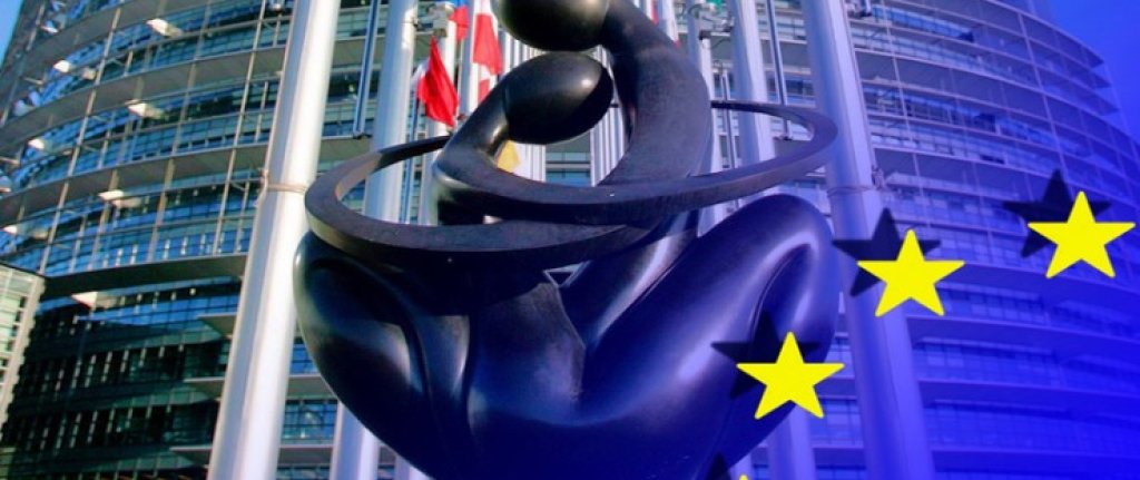 Flags of member states of the European Parliament fly at half mast