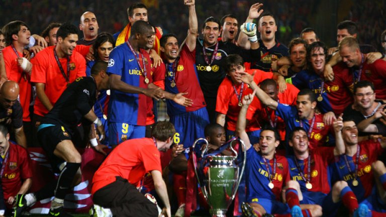 Барселона, сезон 2008/09 Каталунците побеждават Манчестър Юнайтед с 2:0 на финала