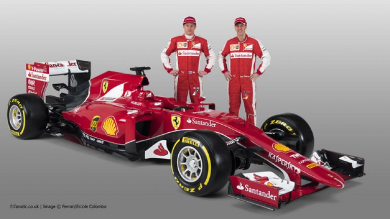 Кими Райконен и Себастиан Фетел с новия болид на Ferrari - SF15-T