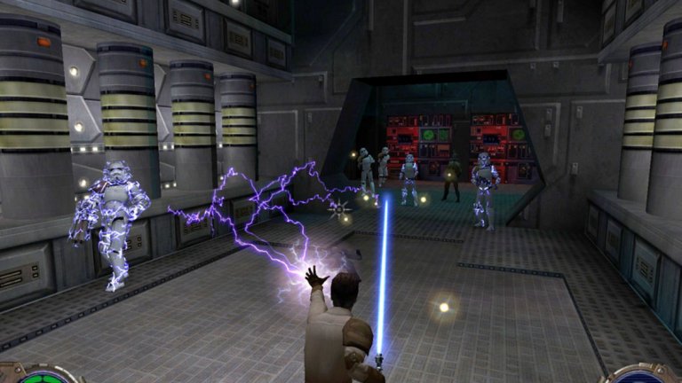 Jedi Knight II: Jedi Outcast
PC, Xbox, GameCube
Главната роля в Jedi Knight II: Jedi Outcast е поверена на Кайл Катарн - наемник, който често помага на бунтовниците преди да открие призванието си като джедай с изключителни умения. Историята на Jedi Outcast е интересна, добре изпипана, дава чувство за цел и е отличен стимул, за да продължавате напред. Дори с ваша помощ, на Кайл никак няма да му е леко. Притиснат от събитията, ще трябва отново да се обърне към това, което иска да забрави - Силата. 
Противниците са доста интелигентни и въобще не са за подценяване, благодарение на изненадващо изпипания за 2002 г. изкуствен интелект. Нещата далеч не се ограничават с безразборно избиване на всичко, което ви се изпречи. Има ситуации, в които по-скоро трябва да си плюете на петите или да действате без да привличате много внимание. Загадките в играта не са много трудни, но са разнообразни и в по-голямата си част - приятни. Студиото Raven Software е употребило енджина на Quake 3 по прекрасен начин и графиката също заслужава само адмирации. Всичко - от терена до смъртните гърчове на противниците и следите, оставяни по стените от лазерния меч – е доста изпипано.