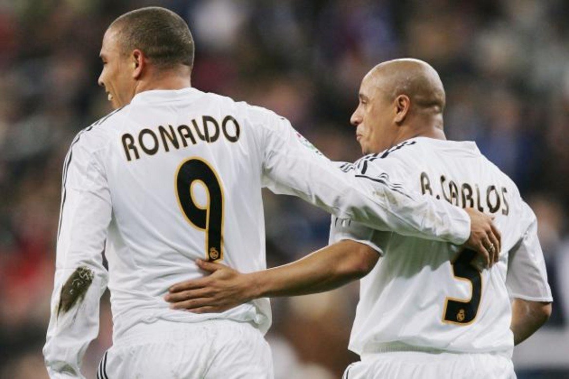Роберто Карлош и Роналдо във времето, когато бяха съотборници и в Реал, и в бразилския национален тим