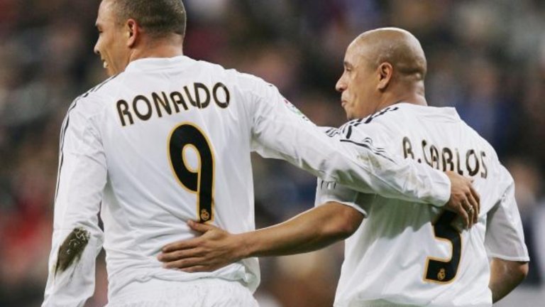 Роберто Карлош и Роналдо във времето, когато бяха съотборници и в Реал, и в бразилския национален тим