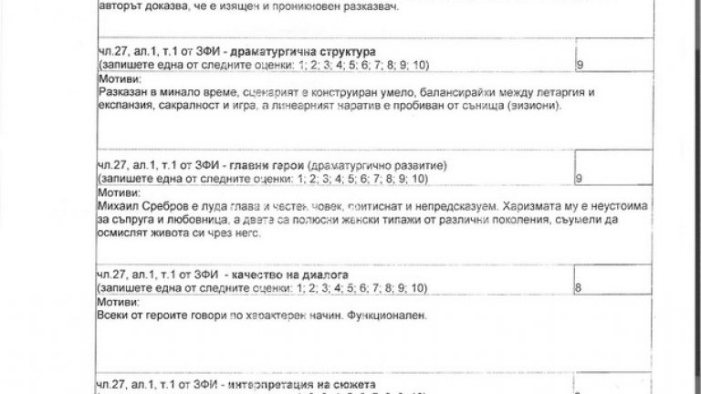 Това са оценъчните карти първо на Геновева Димитрова, после и на Михайлов. Открийте десетте разлики
