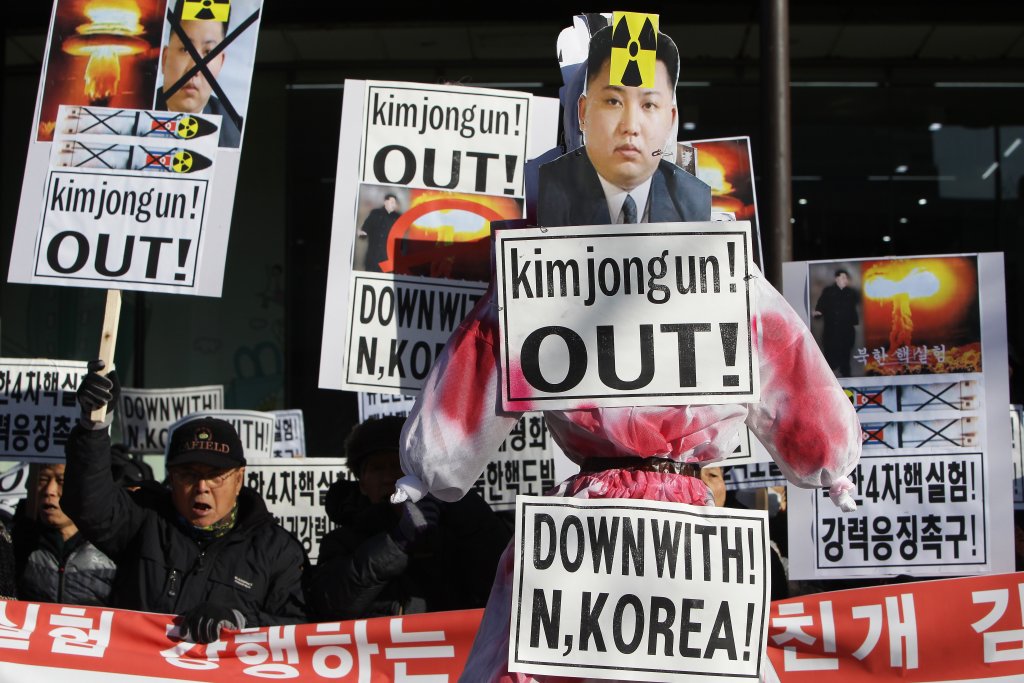 South Korean Protesters Hold Anti-North Korea Rally In Seoul
