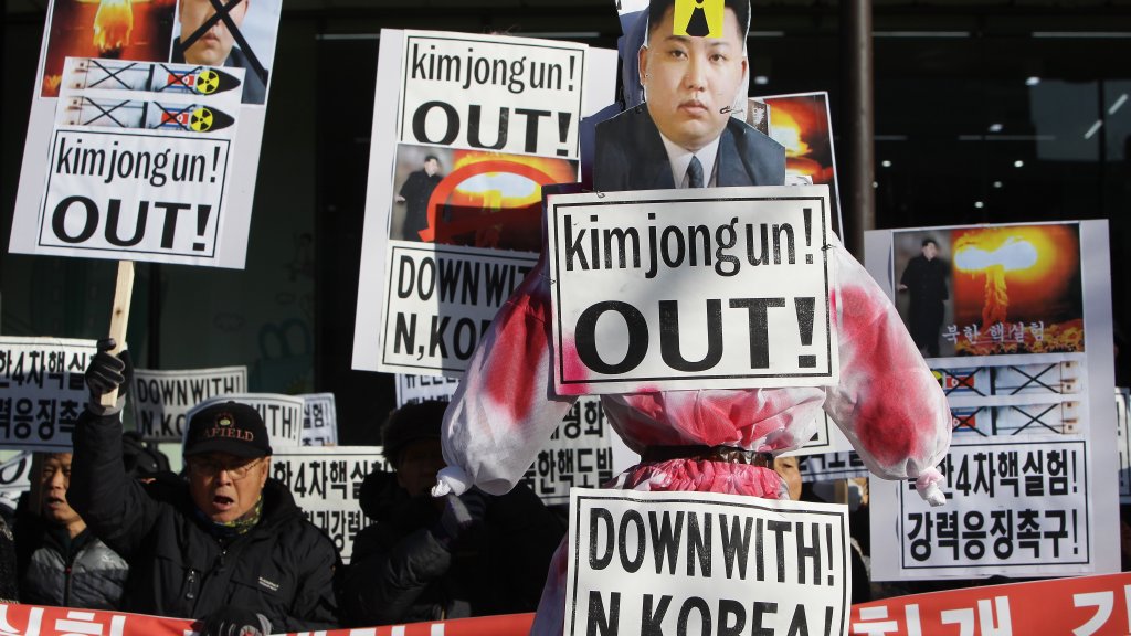 South Korean Protesters Hold Anti-North Korea Rally In Seoul