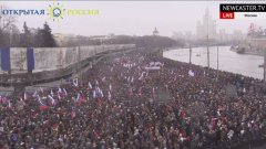 Все повече хора се събират за опозиционния марш в памет на Борис Немцов в Москва