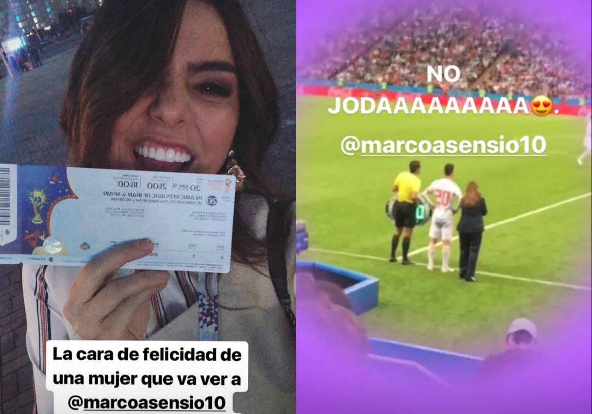 „Така изглежда лицето на щастлива жена, която ще види Марко Асенсио в игра“, написа Хуана в Instagram, след което „възнагради“ Асенсио с няколко влюбени емотиконки при влизането му като резерва в последните 10-ина минути.