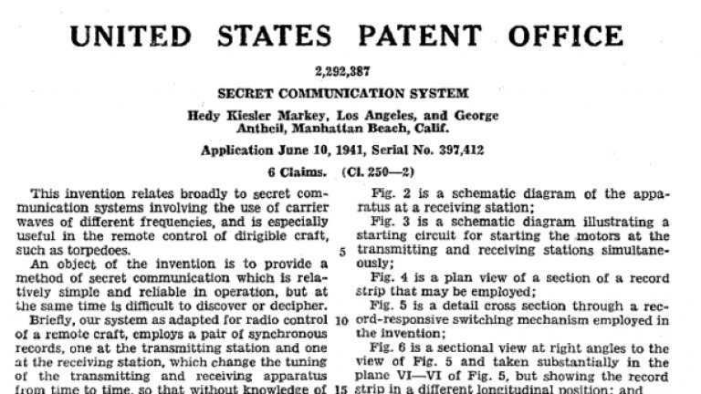 Патентът, издаден от Американското патентно бюро през 1942 година