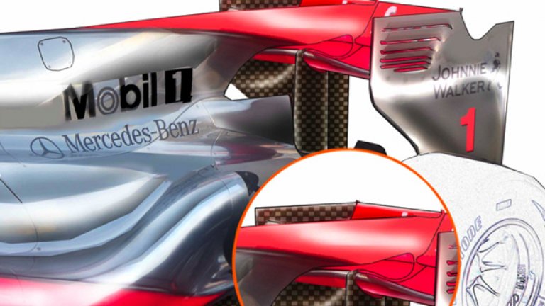 Спорното задно крило на McLaren MP4-25 скара тимовете в Бахрейн