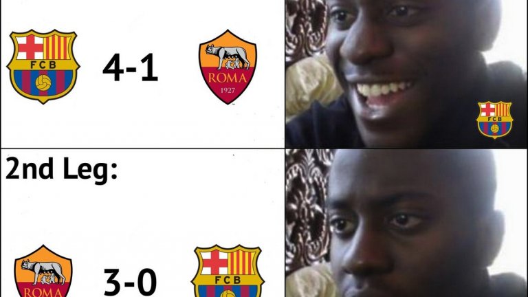 Феновете на Барселона след първия мач и след реванша