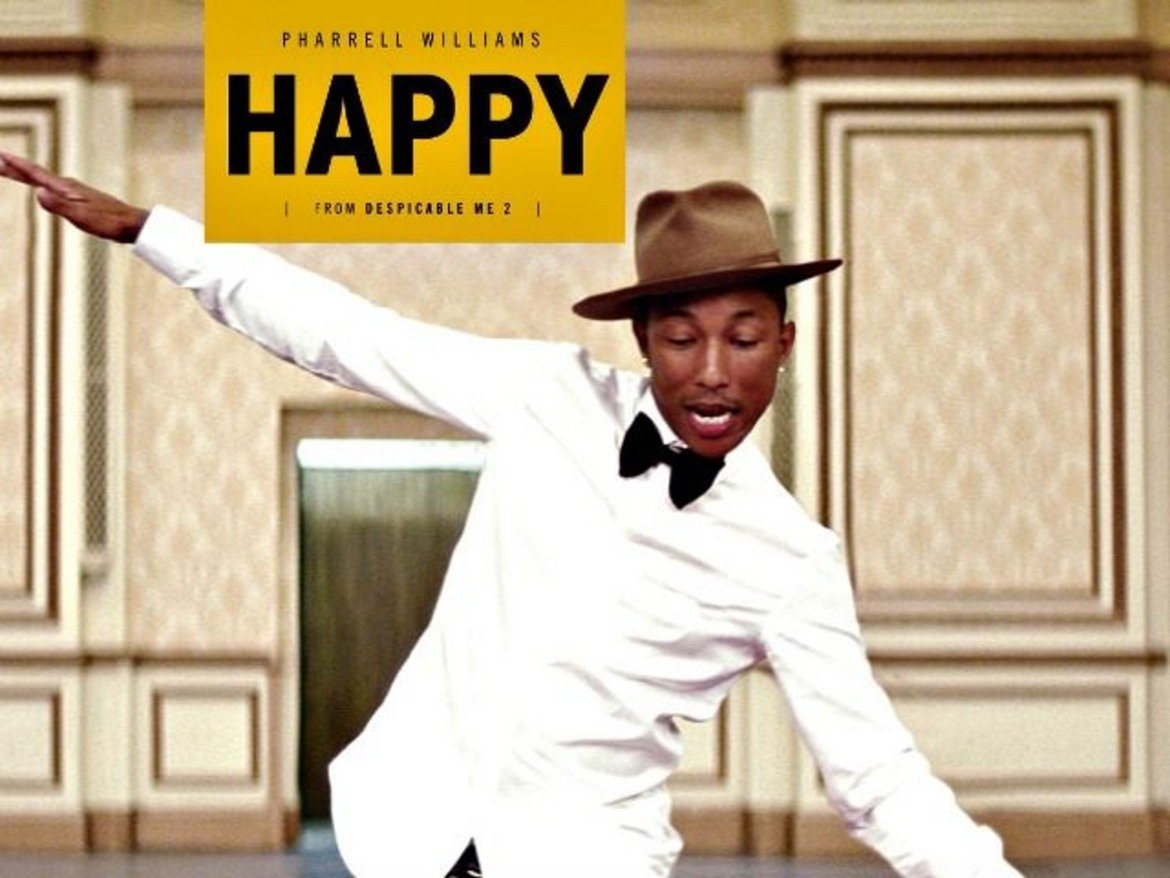 Pharrell Williams - Happy  ("Аз, проклетникът 2")
Преди това парче да стане такъв извънземен хит, се появи вторият филм с участието на "злия" Гру и минионите. Именно там изгря звездата на този хит, който задължително поне веднъж ви е карал да се кълчите като доволен Жокер (по Блатечки). 