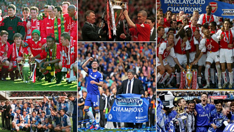 В изиграните досега двайсет и пет сезона шампиони са ставали само шест клуба: Манчестър Юнайтед (13 пъти), Челси (5), Арсенал (3), Манчестър Сити (2), Блекбърн (1) и Лестър Сити (1).