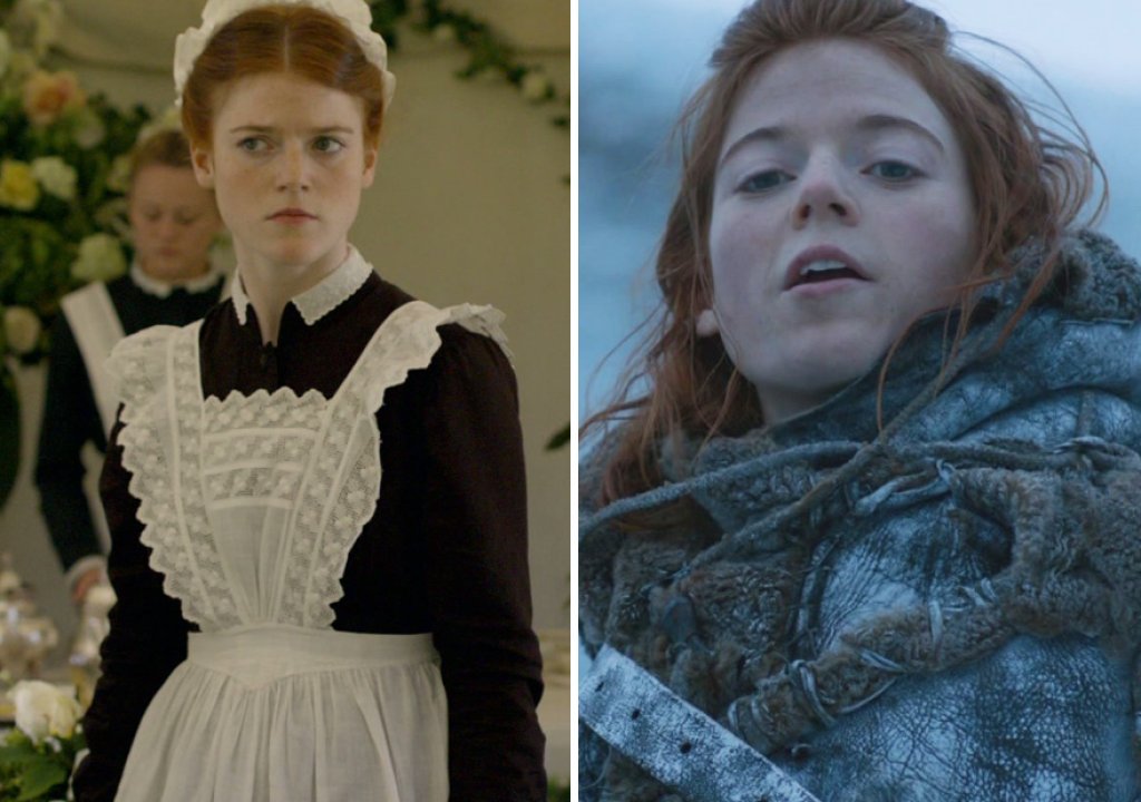 Роуз Лесли – като Гуен Доусън в „Имението Даунтън” и като Игрит в Game of Thrones.