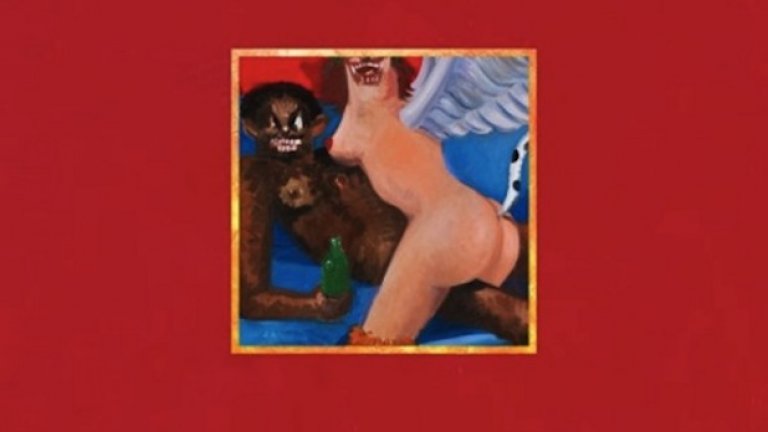 Албумът на Kanye West, My Beautiful Dark Twisted Fantas (2010)

Тук провокацията е търсена. Кание Уест дава на художника Джордж Ромо, че иска обложка, която да бъде забранена. И мисията е изпълнена. Изображението показва Кание Уест, обязден от жена с крила вместо ръце, която има опашка. И се налага да я смени с балерина. 