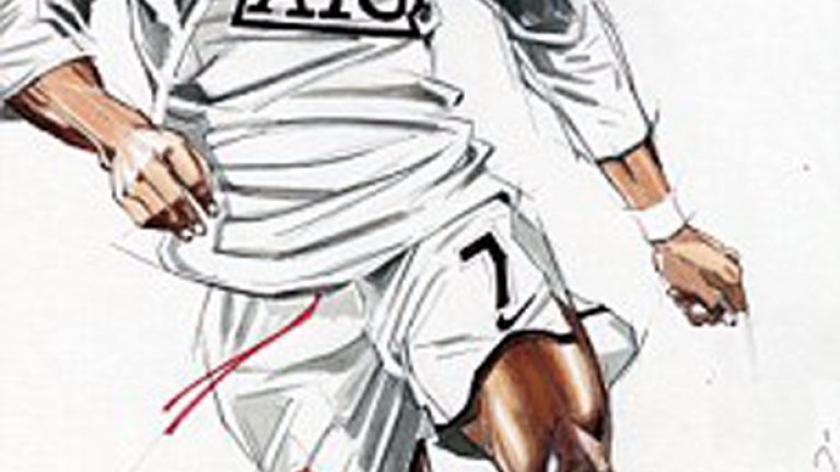 Роналдо е силата на футбола, смята творецът. Това е рисунка от времето на КР7 в Юнайтед.