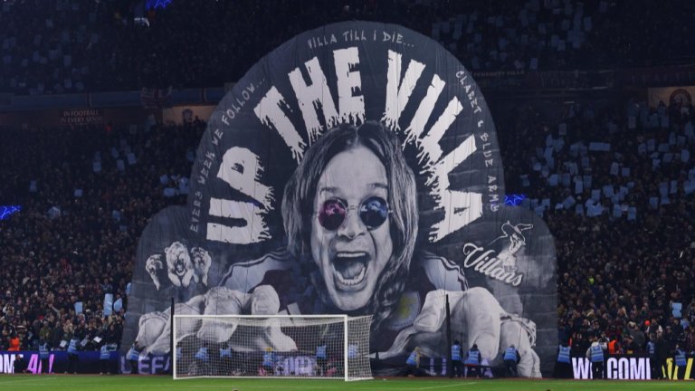 Астън Вила почете подобаващо най-легендарния си фен Ози Озбърн