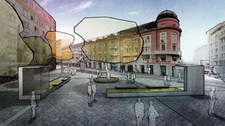 Скица към проекта на площад "Гарибалди"