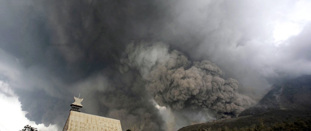 Sinabung Volcano Eruption in Karo
