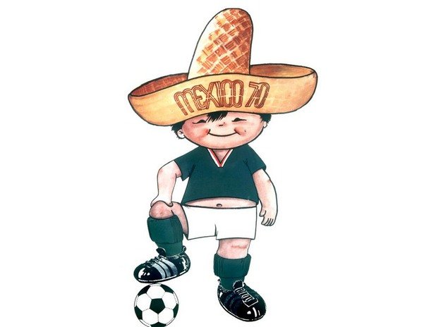 1970 г. - Хуанито е симпатичен мексикански малчуган в зеления екип на националния тим и сомбреро на главата.
Стана още по-голям хит заради небрежно показващото се коремче над гащетата - не е точно типичният футболист...
