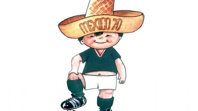 1970 г. - Хуанито е симпатичен мексикански малчуган в зеления екип на националния тим и сомбреро на главата.
Стана още по-голям хит заради небрежно показващото се коремче над гащетата - не е точно типичният футболист...
