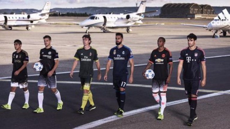 Юве, Челси, Милан, Реал, Юнайтед и Байерн представиха третите си екипи за сезон 2015/16
