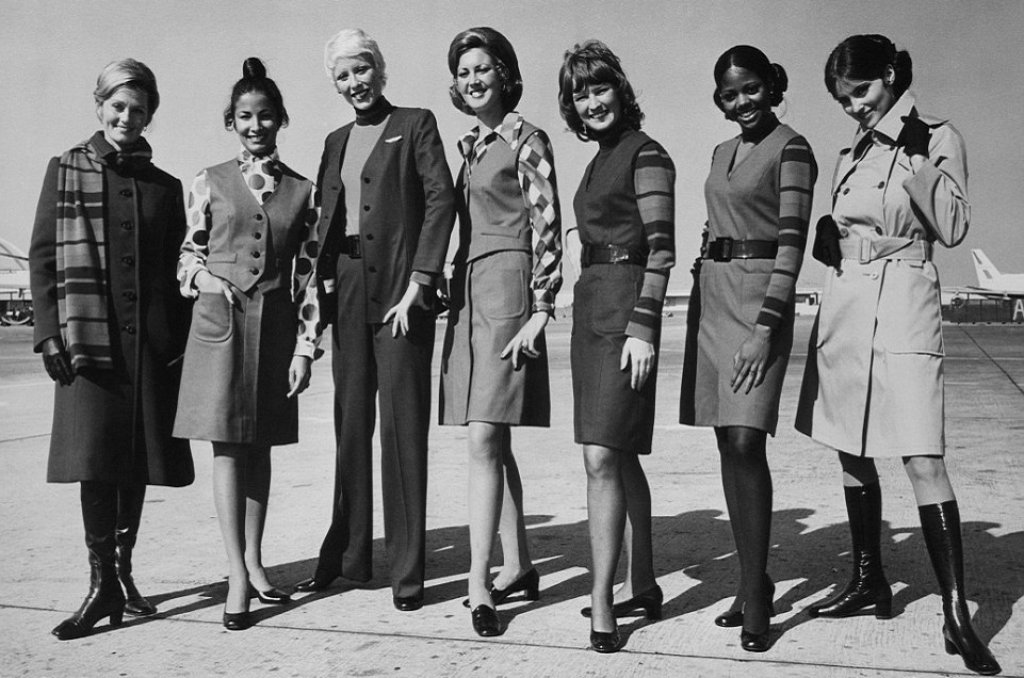 Тоалетите на United Airlines през 1970