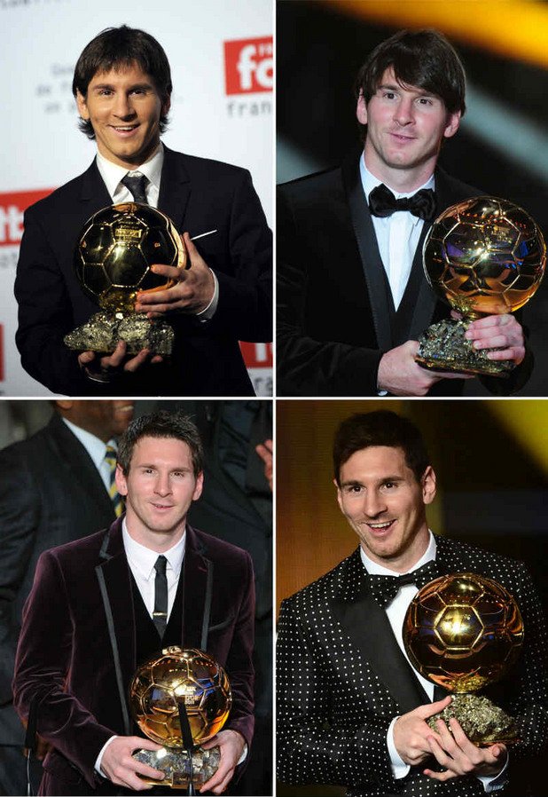 Лионел Меси е първият футболист в света, който печели четири поредни „Златни топки“