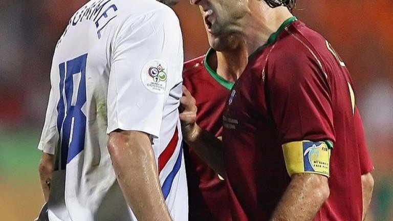 2006 г. Осминафинал Холандия - Португалия (1:2).
Луиш Фиго е бесен на Марк ван Бомел в мача, който постави нов рекорд на световните първенства с 4 червени и 16 жълти картона. Битката на Нюрнберг, така го нарекоха.