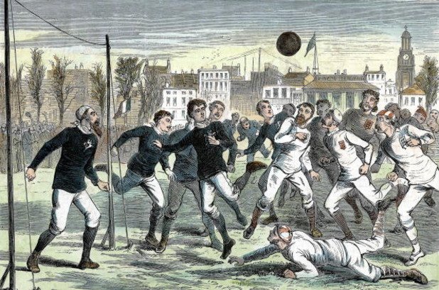 Англия – Шотландия 4:2, 8 март 1873 г. 

Първият двубой на английска територия събира между 2500 и 4000 зрители според различните източници на „Surrey Cricket Ground” в Лондон. За организирането му са нужни цели три месеца, но след неговия край никой няма да съжалява, че е присъствал на вълнуващия футболен сблъсък. Войникът от трети батальон на гренадирската гвардия Уилям Кейниън–Слейни записва името си като първия голмайстор за Англия още в началото. Същото, но за Шотландия, прави след него лейтенантът от армията на Великобритания Хенри Рени-Тейлайър. В крайна сметка англичаните стигат до победата с още един  гол на Кейниън-Слейни и попадения на Александър Бонсър и Чарли Ченъри, докато за гостите е точен Уилям Гиб. „Футболът е игра, която може да заеме своето място сред водещите забавления”, коментират британските вестници.
