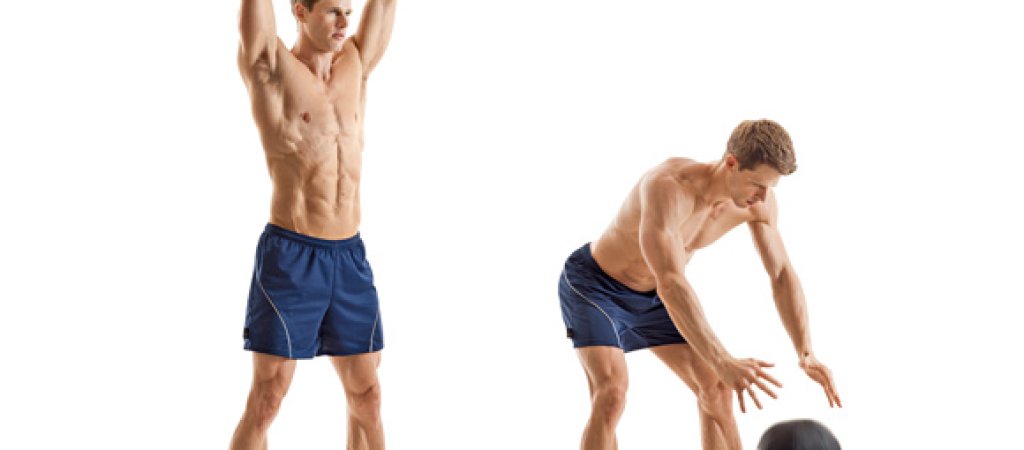 8. Удряне на медицинска топка в земята – до откат