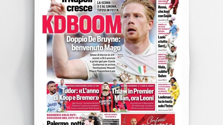 В Италия се прехласват по KDBOOM след два гола и асистенция