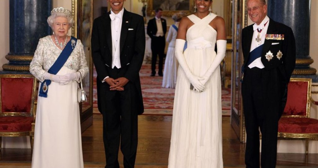 С Мишел и Барак Обама.