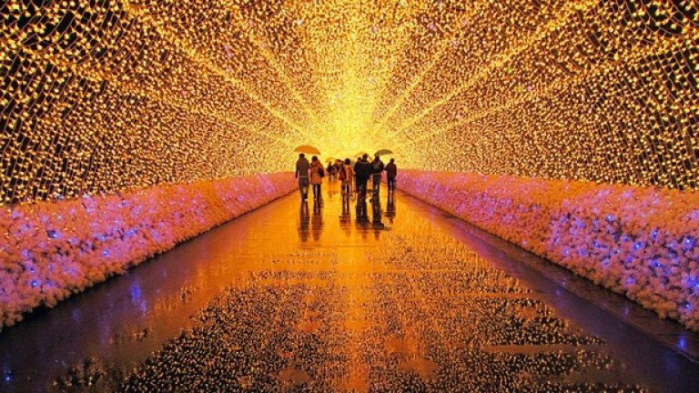 С над 7 милиона LED светлини в град Кувана, Япония се провежда Фестивалът на Зимните светлини (Winter Light Festival)