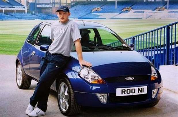 А преди 12 години Рууни караше това симпатично Форд-че - Ka, когато започваше кариерата си като талант на Евертън.