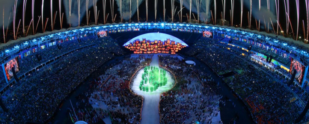 Към края олимпийските кръгове бяха образувани изцяло в зелен цвят