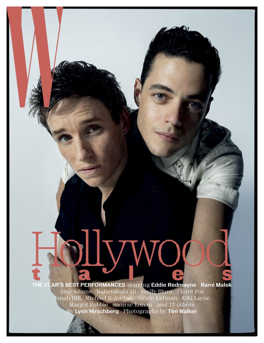рами малек и еди редмейн на корицата на w magazine
