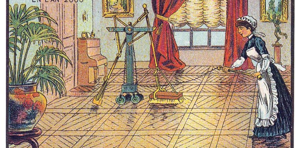 Робот, който чисти. 
Имаме вече такова и добре, че не изглежда като закачалката на илюстрацията. 
