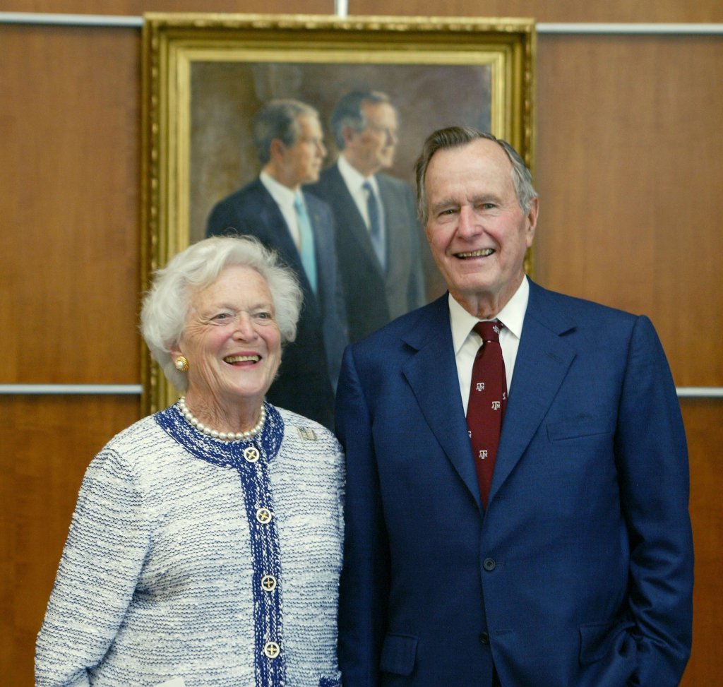 Bush Portrait Unveiled At Presidential Library