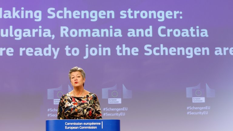 Еврокомисарят по вътрешните работи Илва Йохансон подкрепя България за влизане в Шенгенското пространство