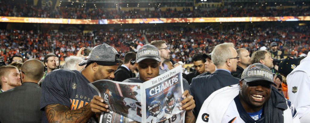 Традиционният "утрешен" вестник, който отбелязва триумфа на новите шампиони на НФЛ.
