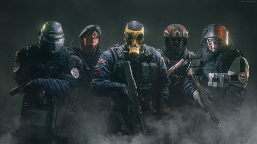 Tom Clancy's Rainbow SixКакто подсказва и самото заглавие на играта, тя е измислена по романа Rainbow Six на Том Кланси, в който е въвлечен водовъртеж от терористи, контратерористи, шпиони и продажна власт. Общата цел на „добрите“ в романа е да се спре терористична атака над олимпийските игри в Сидни, която ще се проведе с вируса Шива, произхождащ от еболата.
Играта Rainbow Six излиза на пазара буквално няколко седмици след премиерата на романа и следва доста точно описания в книгата сюжет. Заглавието комбинира в себе си тактика и екшън на класически шутър, а след него идват и две други игри на Ubisoft, които обаче не са пряко вдъхновени от Кланси.
