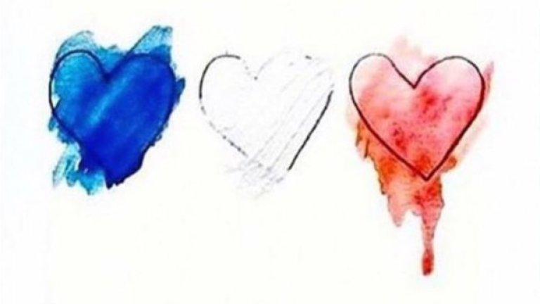 Американските медии разпространиха това изображение в знак на съпричастност към загиналите в Ница
