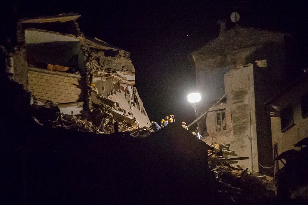 First night after the earthquake in Arquata del Tronto