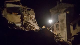 First night after the earthquake in Arquata del Tronto
