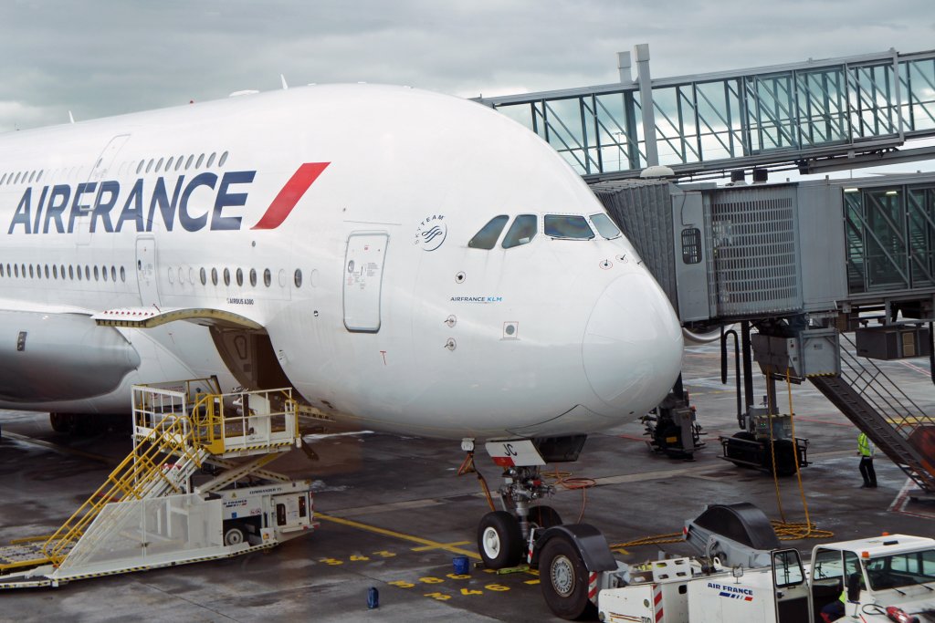 Air France A380 at Charles De Gaulle International Airport