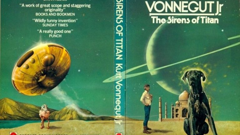 "Сирените на Титан" - Кърт Вонегът (1959 г.)
"Сирените от Титан" е ексцентрична лудория във времето и пространството, както и в сферата на морала. Малачи Констант, най-богатият и най-поквареният човек в Америка през ХХІІ век, получава предложение да предприеме пътешествие до далечни фантастични светове в компанията на красива жена. От Земята, към Марс, Меркурий и дори до Титан, спътника на Сатурн - той преминава през едно голямо търсене на смисъла от нещата в живота. Книгата е забавна и абсурдна, но поставя на преден план множество философски въпроси.