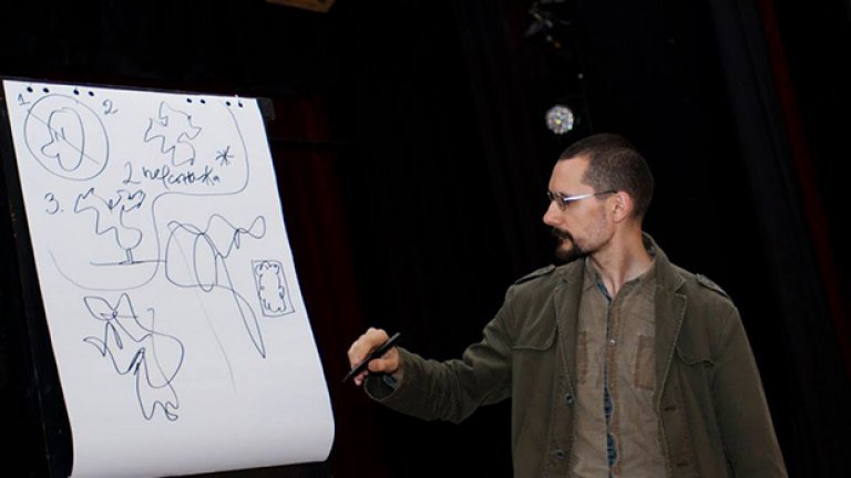 Виктор Меламед по време на презентацията "Лов на идеи". Снимка: Наталия Йорданова