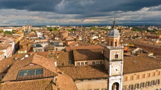Cityscape of Modena, medieval town situated in Emilia-Romagna