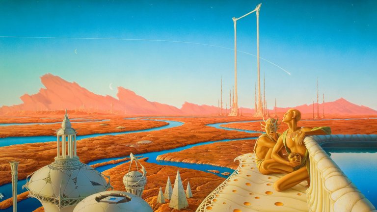 "Марсиански хроники" - Рей Бредбъри (1950 г.)
Колекцията от фантастични разкази на Рей Бредбъри проследява историята на колонизацията на Марс от хората, които бягат от загиващата Земя, както и последвалия конфликт между местните марсианци и новите колонизатори. Самите разкази, макар и отделни един от друг, представляват свързан наратив. Историите, завършени сами по себе си, се свързват заедно като епизоди в една по-голяма повествователна рамка.
Това е едновременно вълнуваща история и социална философска критика по темата за разрушителната колонизация. Литературните критици отразяват последователността от истории на Рей Бредбъри като катализатор за евентуалното широко разпространено приемане и успех на жанра.